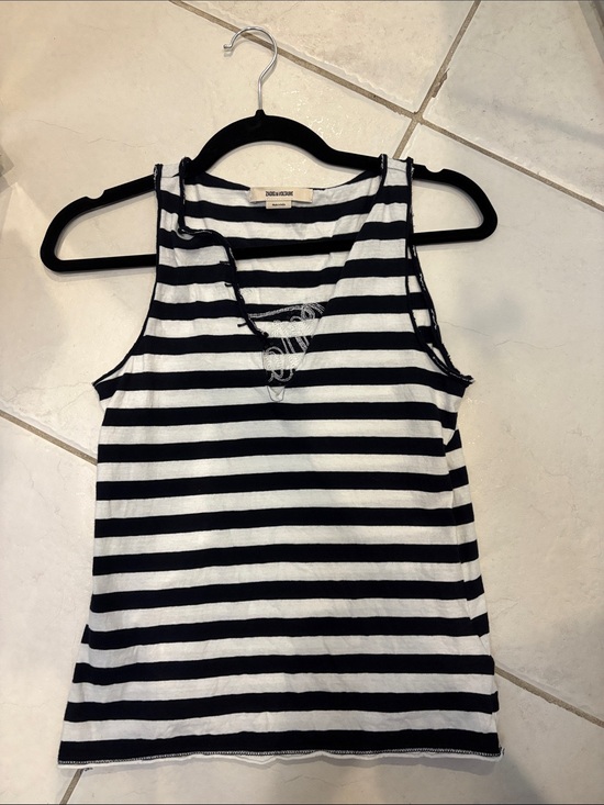 Zadig & Voltaire Tops - Zadig & Voltaire Black and White Striped Tank